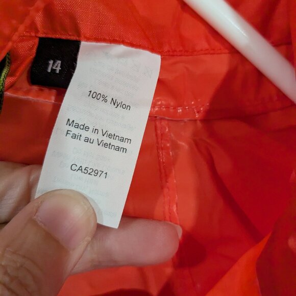 SAIL Waterproof Windbreaker Jacket Orange Red Size 14 - Picture 3 of 6